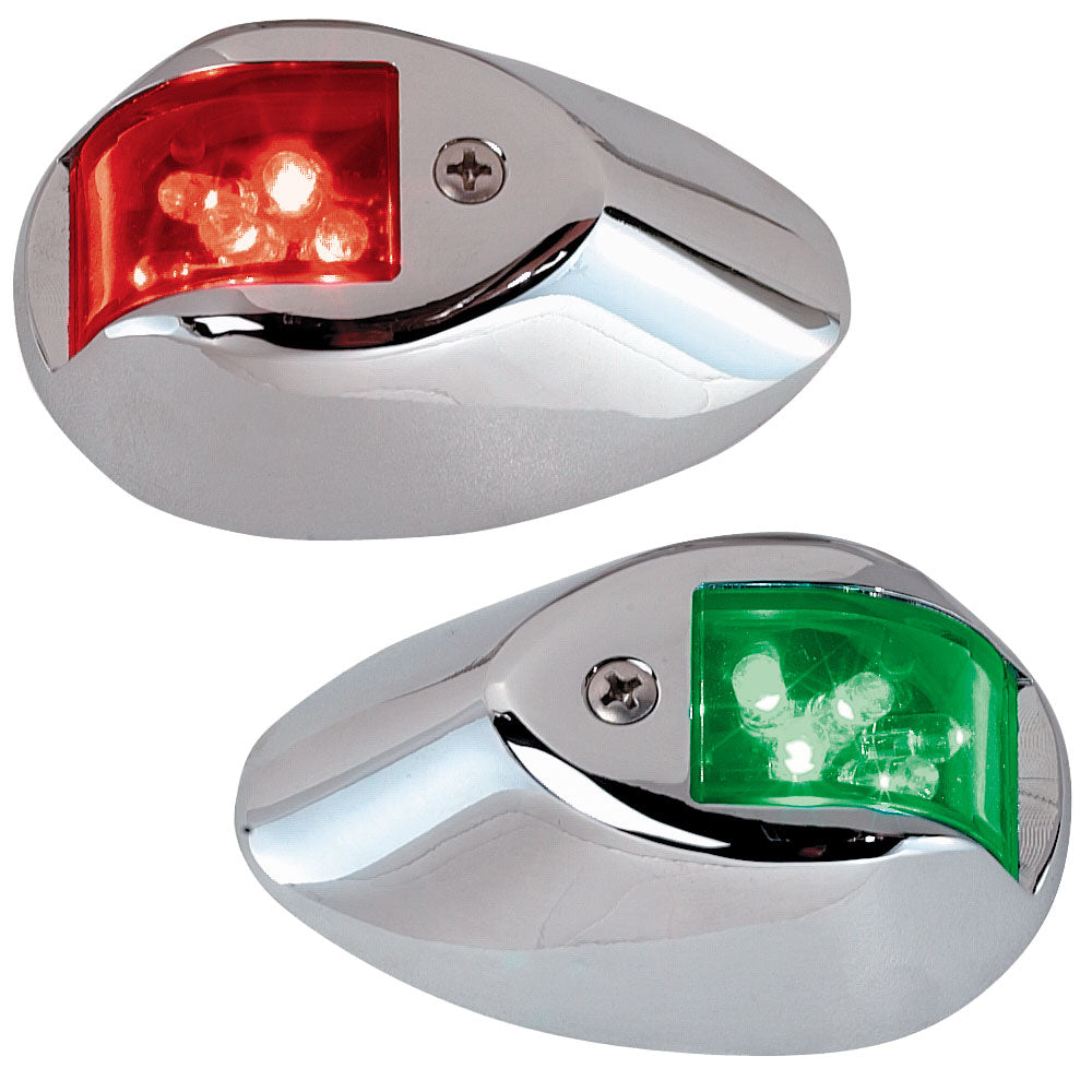 Perko LED Sidelights - Red/Green - 12V - Chrome Plated Housing [0602DP1CHR] - Premium Navigation Lights from Perko - Just $189.99! 