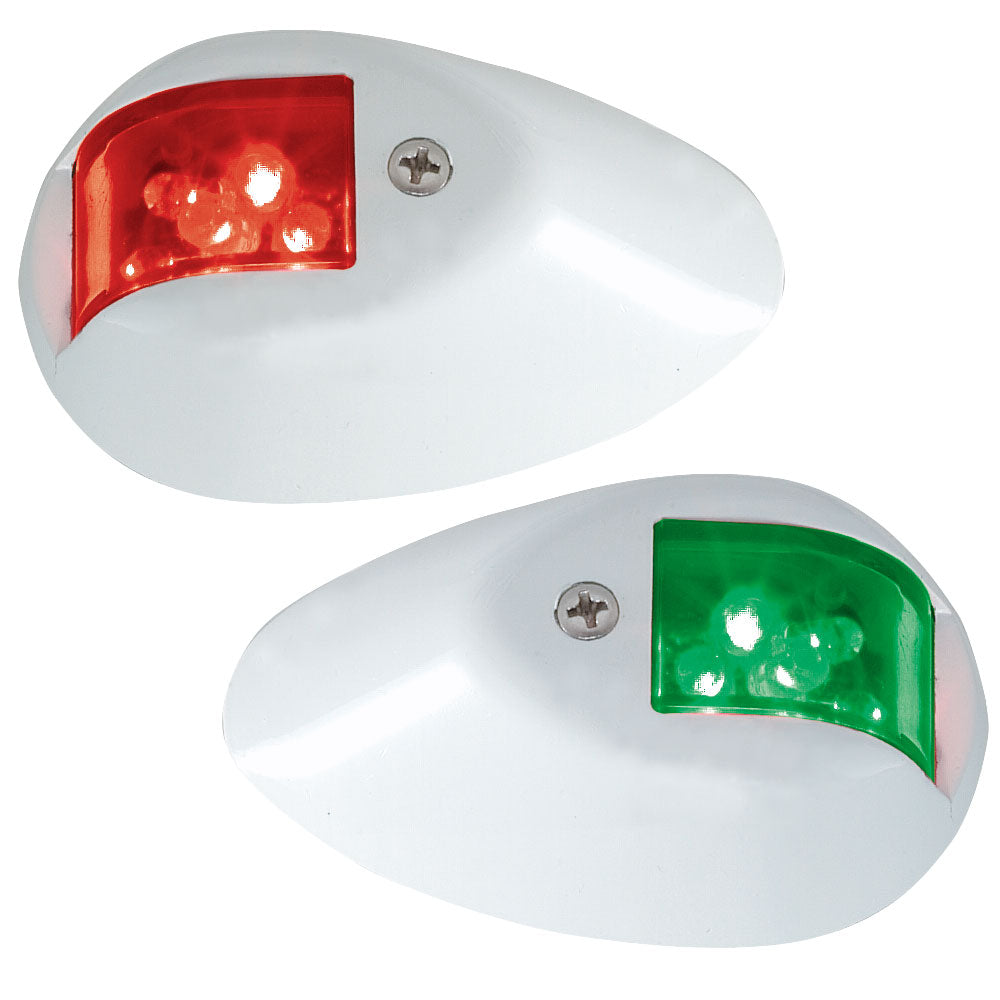 Perko LED Side Lights - Red/Green - 12V - White Epoxy Coated Housing [0602DP1WHT] - Premium Navigation Lights from Perko - Just $189.99! 