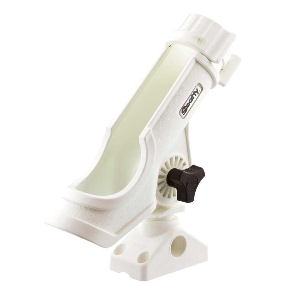 Scotty Powerlock Rod Holder White w/241 Side/Deck Mount [230-WH] - Premium Rod Holders from Scotty - Just $23.99! 