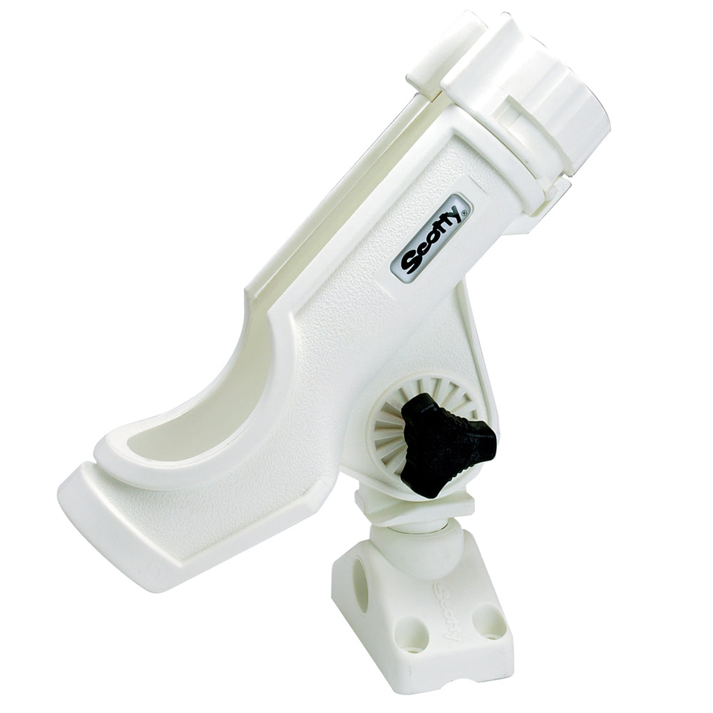 Scotty Powerlock Rod Holder White w/241 Side/Deck Mount [230-WH] - Premium Rod Holders from Scotty - Just $23.99! 