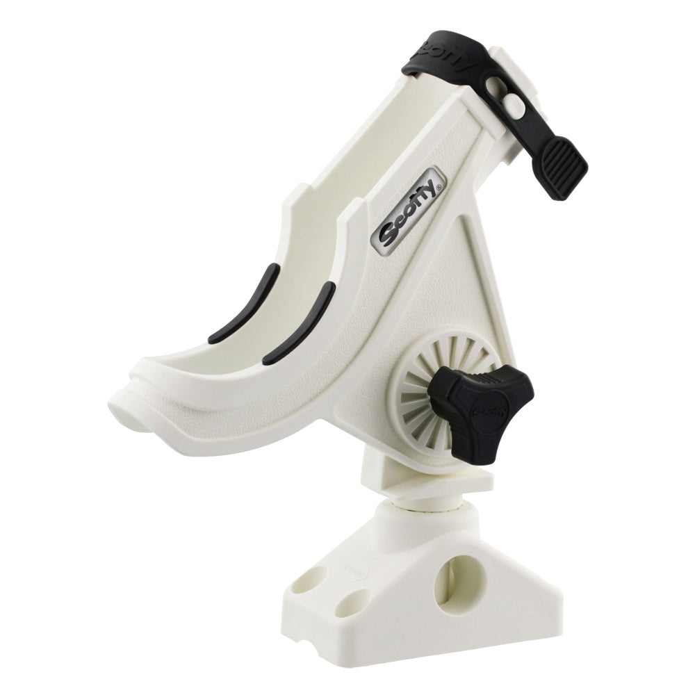 Scotty 280 Bait Caster/Spinning Rod Holder w/241 Deck/Side Mount - White [280-WH] - Premium Rod Holders from Scotty - Just $20.99! 