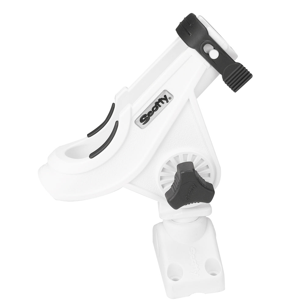 Scotty 280 Bait Caster/Spinning Rod Holder w/241 Deck/Side Mount - White [280-WH] - Premium Rod Holders from Scotty - Just $20.99! 