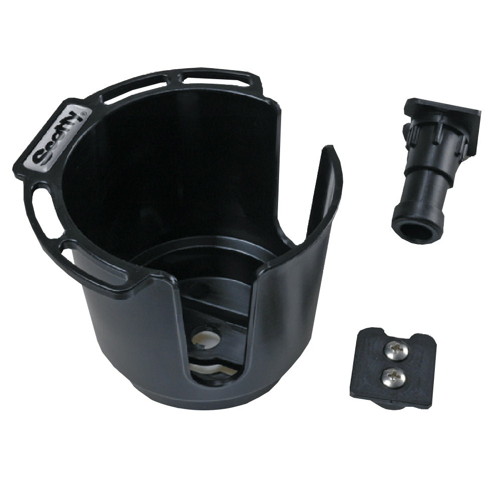 Scotty 311 Drink Holder w/Bulkhead/Gunnel Mount & Rod Holder Post Mount - Black [311-BK] - Premium Accessories from Scotty - Just $15.99! 