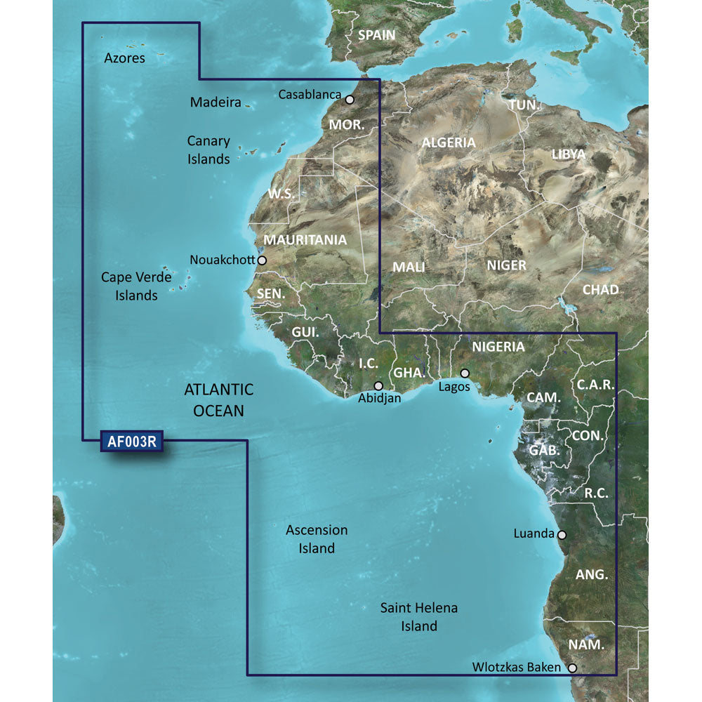 Garmin BlueChart g3 HD - HXAF003R - Western Africa - microSD/SD [010-C0749-20] - Premium Garmin BlueChart Foreign from Garmin - Just $119.99! 