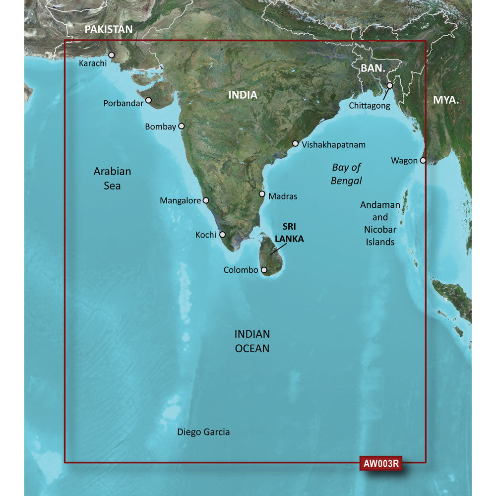 Garmin BlueChart g3 HD - HXAW003R - Indian Subcontinent - microSD/SD [010-C0755-20] - Premium Garmin BlueChart Foreign from Garmin - Just $119.99! 