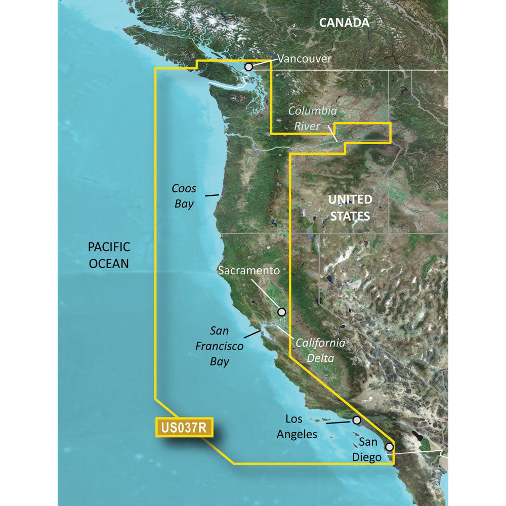 Garmin BlueChart g3 Vision HD - VUS037R - Vancouver - San Diego - microSD/SD [010-C1003-00] - Premium Garmin BlueChart Vision from Garmin - Just $309.99! 