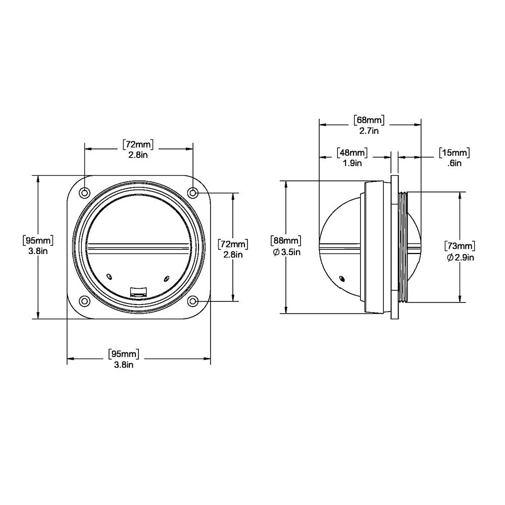 Ritchie V-527 Kayak Compass - Bulkhead Mount - White Dial [V-527] - Premium Compasses from Ritchie - Just $95.54! 