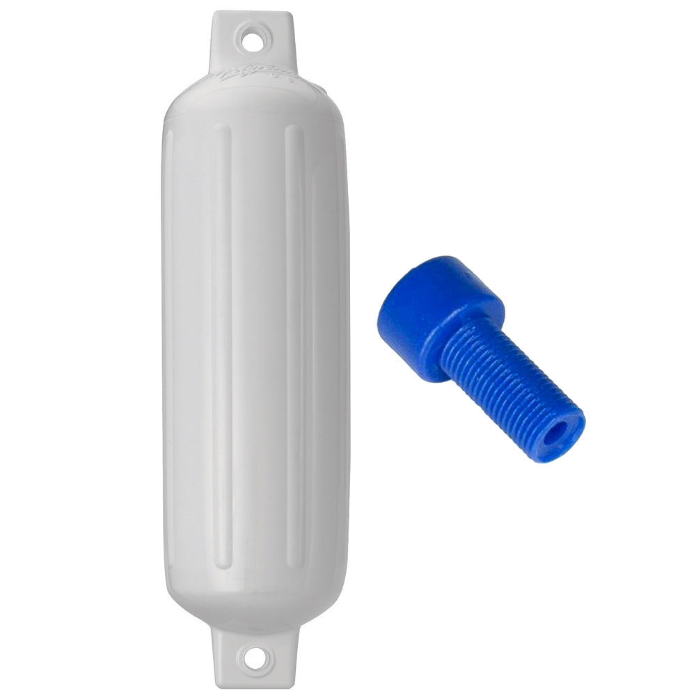 Polyform G-4 Twin Eye Fender 6.5" x 22" White w/Adapter [G-4-WHITE] - Premium Fenders from Polyform U.S. - Just $34.99! 