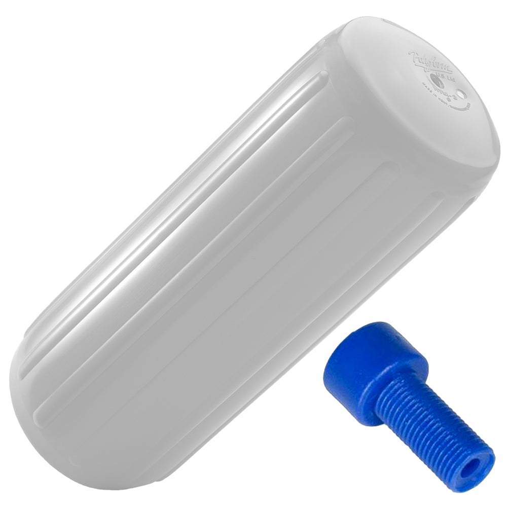 Polyform HTM-3 Fender 10.5" x 27" - White w/Adapter [HTM-3-WHITE] - Premium Fenders from Polyform U.S. - Just $105.99! Shop now at Boat Gear Depot