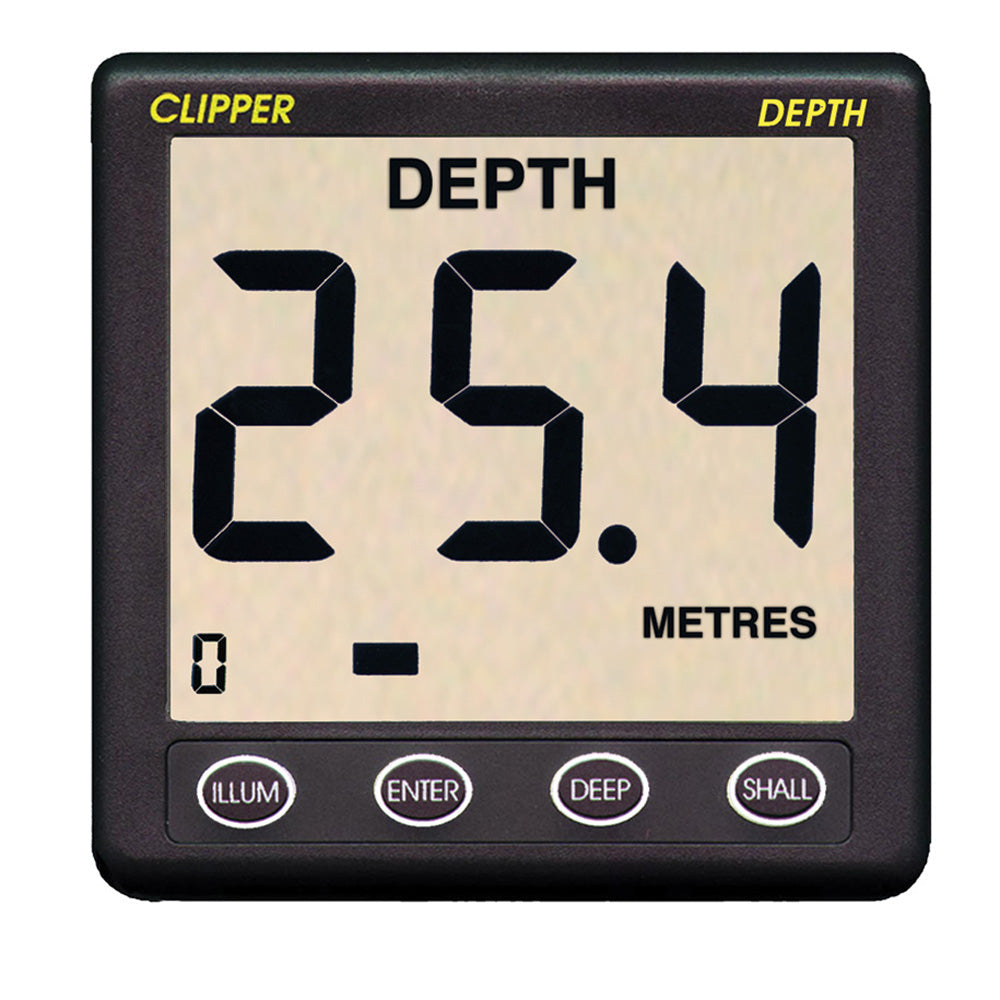 Clipper Depth Instrument w/Thru Hull Transducer & Cover [CL-D] - Premium Instruments from Clipper - Just $235.99! 