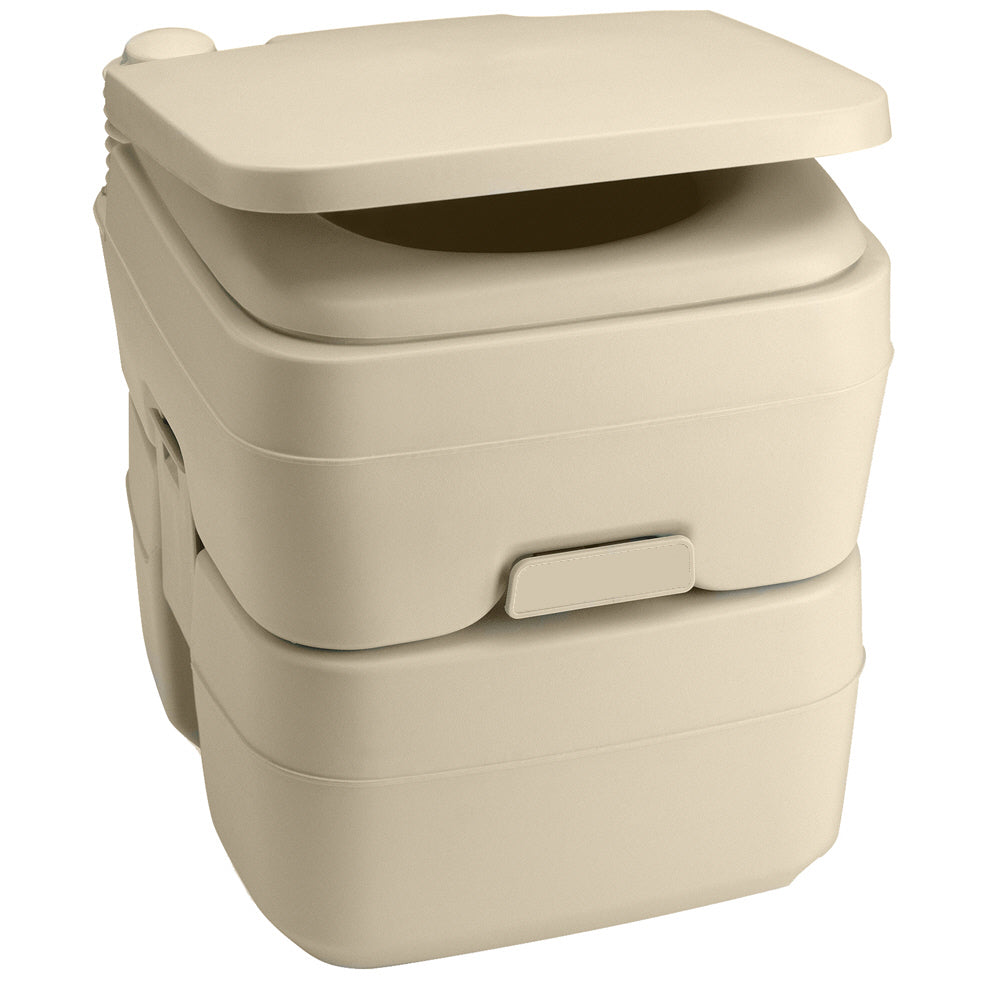 Dometic 965 Portable Toilet w/Mounting Brackets- 5 Gallon - Parchment [311096502] - Premium Portable Toilets from Dometic - Just $133.99! 