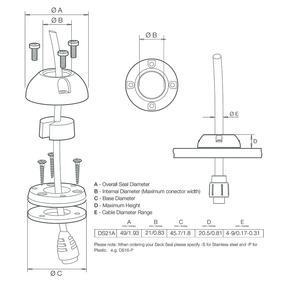 Scanstrut DS21A-P Vertical Cable Seal [DS21A-P] - Premium Wire Management from Scanstrut - Just $24.99! 