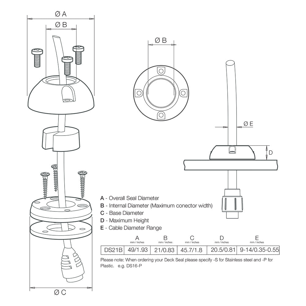 Scanstrut DS21B-P Vertical Cable Seal [DS21B-P] - Premium Wire Management from Scanstrut - Just $24.99! 