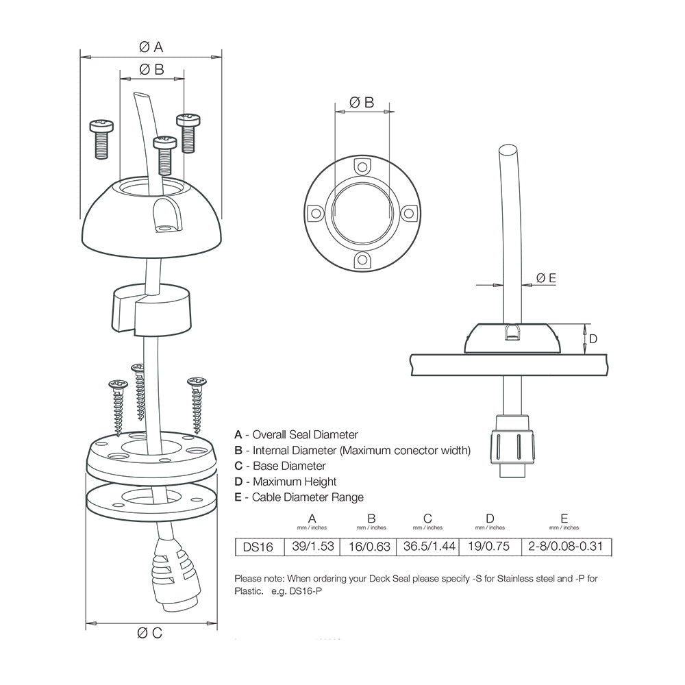 Scanstrut DS16-S Vertical Cable Seal - Stainless Steel [DS16-S] - Premium Wire Management from Scanstrut - Just $41.99! 