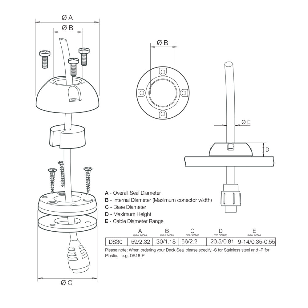 Scanstrut DS30-S Vertical Cable Seal - Stainless Steel [DS30-S] - Premium Wire Management from Scanstrut - Just $60.99! 