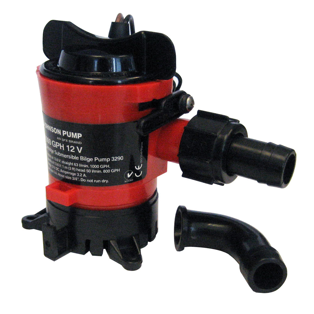 Johnson Pump 1000 GPH Bilge Pump 3/4" 12V Dura Ports [32903] - Premium Bilge Pumps from Johnson Pump - Just $44.99! 