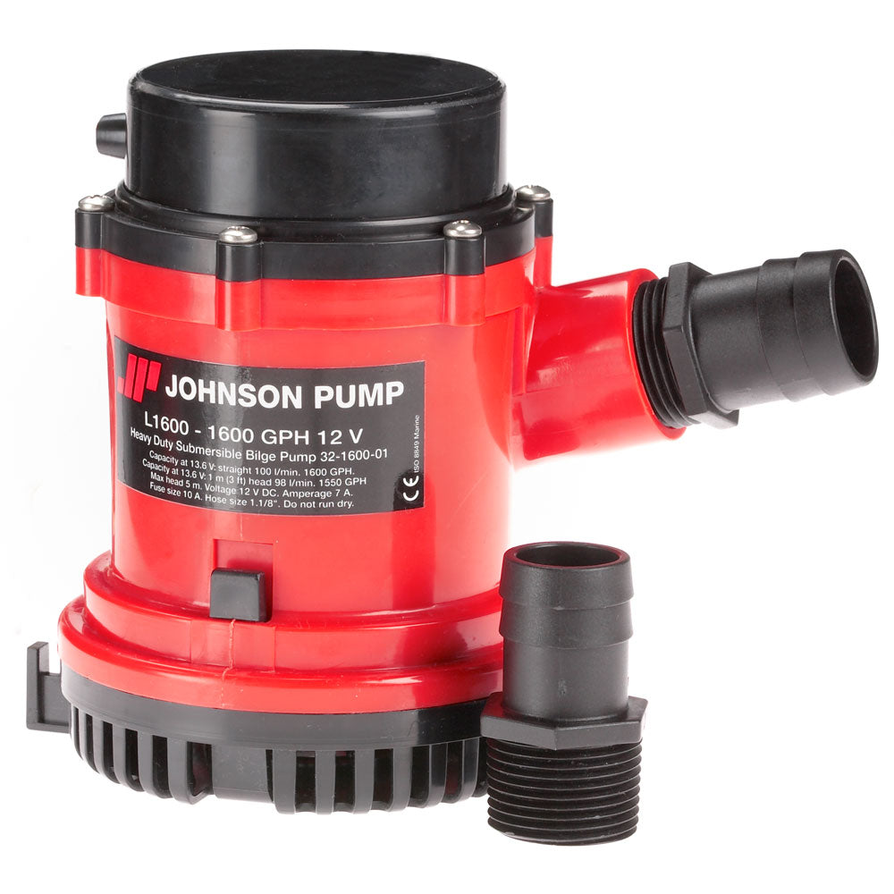 Johnson Pump 1600 GPH Bilge Pump 1-1/8" Hose 12V [16004-00] - Premium Bilge Pumps from Johnson Pump - Just $98.99! 