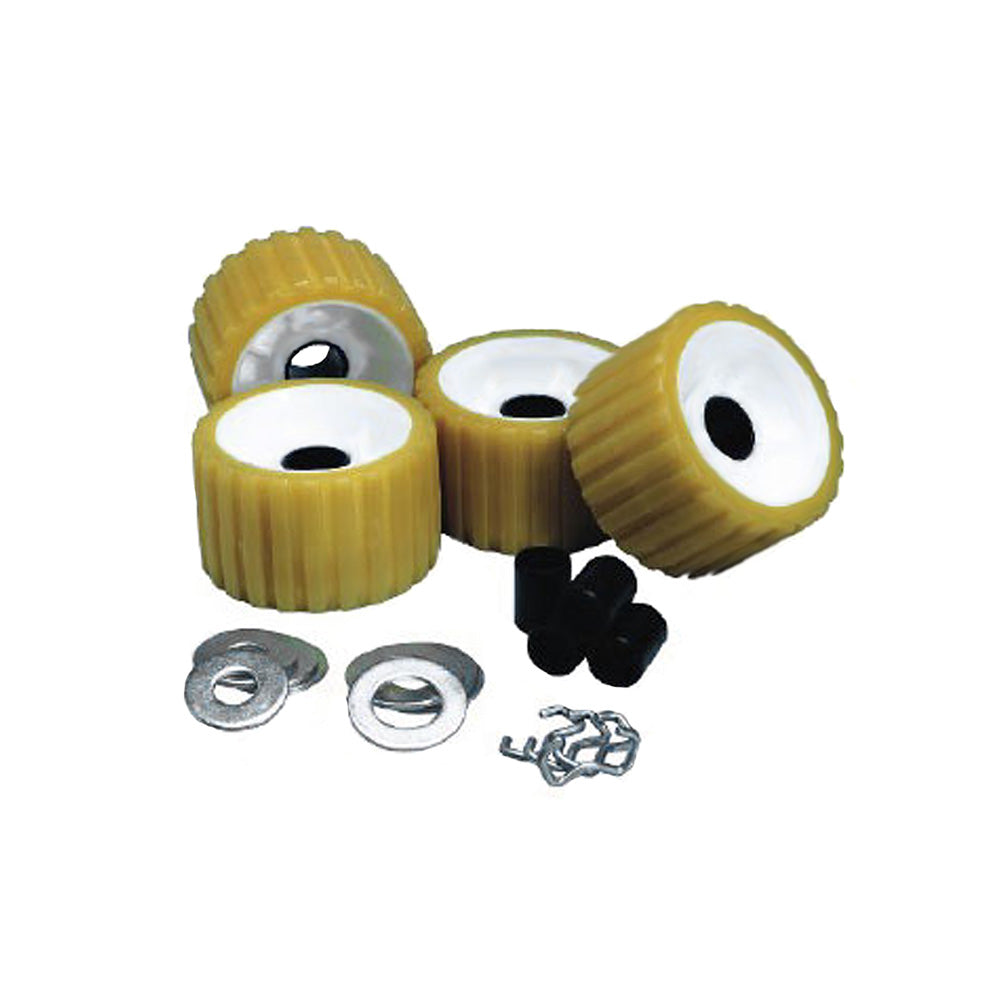 C.E. Smith Ribbed Roller Replacement Kit - 4 Pack - Gold [29310] - Premium Rollers & Brackets from C.E. Smith - Just $61.99! 