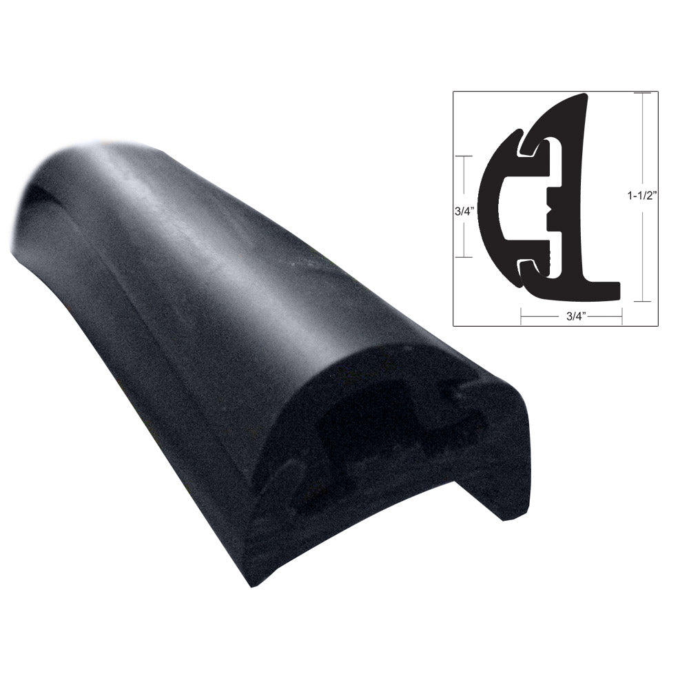 TACO Semi-Rigid Rub Rail Kit - Black w/Black Insert - 50' [V11-9795BBK50D-2] - Brand_TACO Marine, Marine Hardware, Marine Hardware | Rub Rail - TACO Marine - Rub Rail