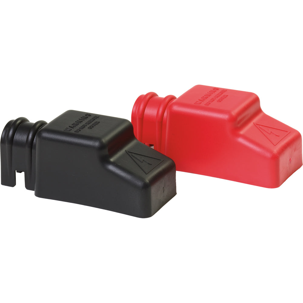 Blue Sea 4018 Square CableCap Insulators Pair Red/Black [4018] - Premium Busbars, Connectors & Insulators from Blue Sea Systems - Just $5.99! 