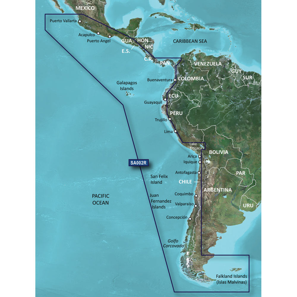 Garmin BlueChart g3 HD - HXSA002R - South America West Coast - microSD/SD [010-C1063-20] - Premium Garmin BlueChart Foreign from Garmin - Just $138.99! 