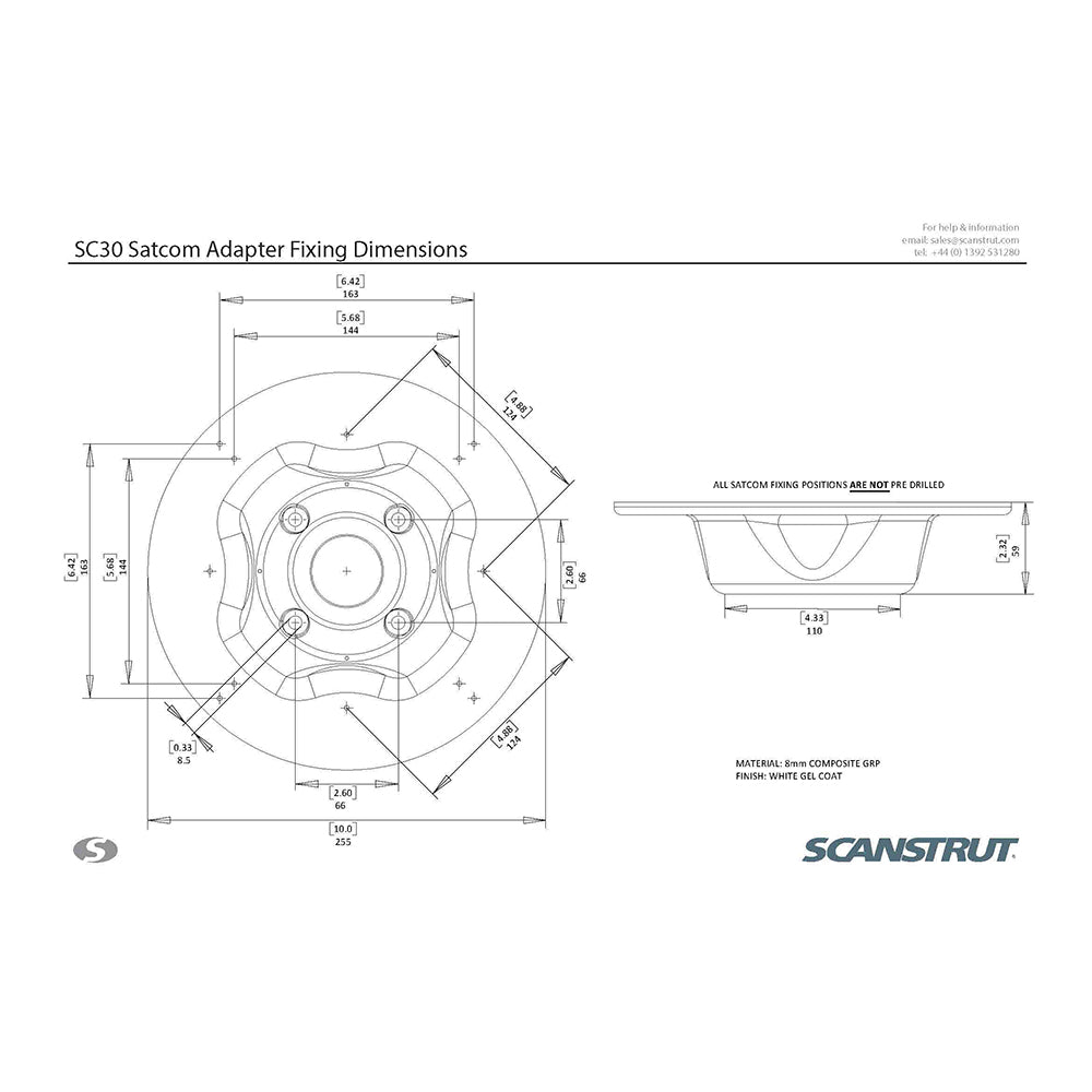 Scanstrut SC30 Satcom Mount [SC30] - Boat Outfitting, Boat Outfitting | Radar/TV Mounts, Brand_Scanstrut - Scanstrut - Radar/TV Mounts