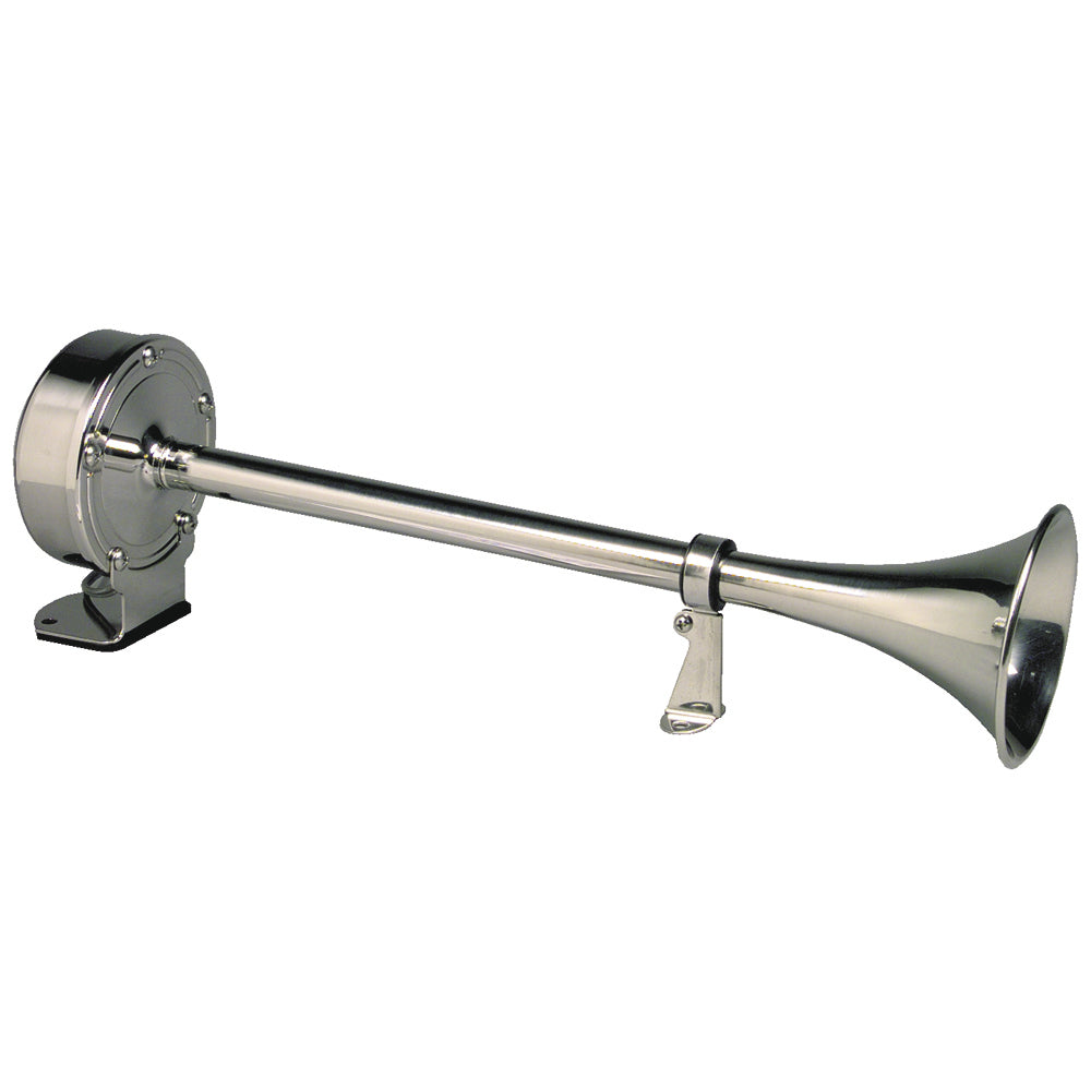 Schmitt Marine Deluxe All-Stainless Single Trumpet Horn - 12V [10027] - Boat Outfitting, Boat Outfitting | Horns, Brand_Schmitt Marine - Schmitt Marine - Horns