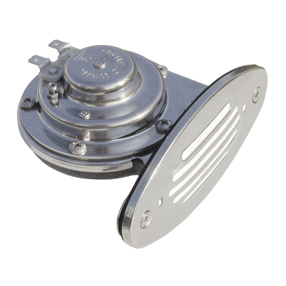 Schmitt Marine Mini Stainless Steel Single Drop-In Horn w/Stainless Steel Grill - 12V Low Pitch [10050] - Premium Horns from Schmitt Marine - Just $42.99! 