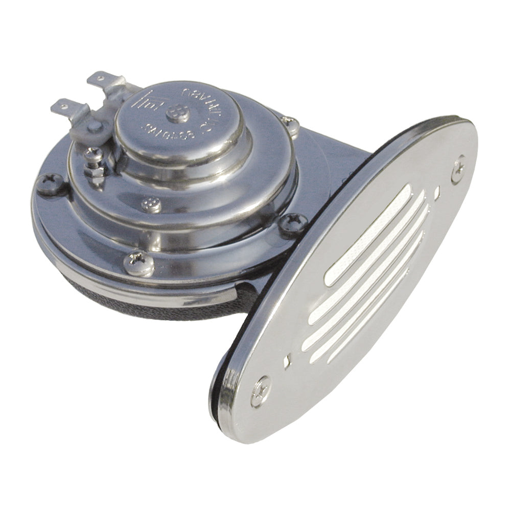 Schmitt Marine Mini Stainless Steel Single Drop-In Horn w/Stainless Steel Grill - 12V High Pitch [10051] - Boat Outfitting, Boat Outfitting | Horns, Brand_Schmitt Marine - Schmitt Marine - Horns