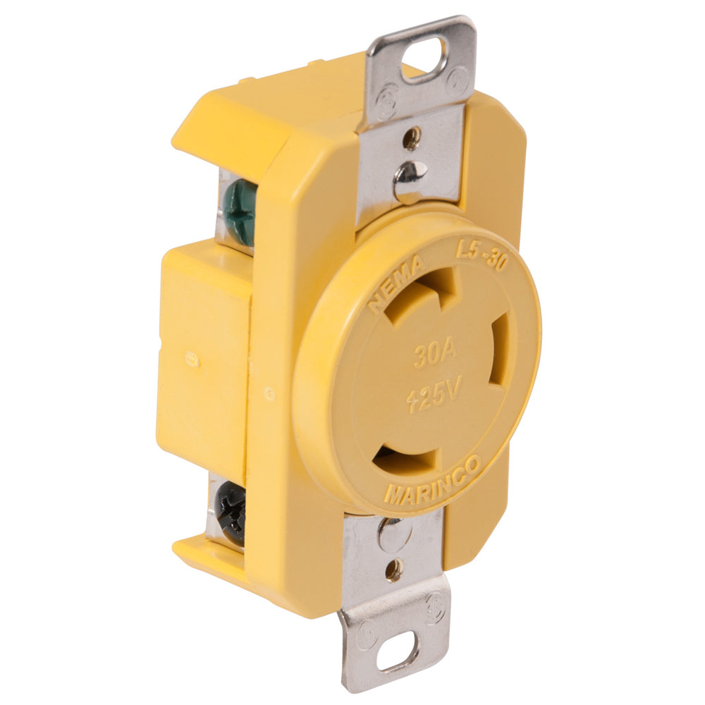 Marinco 305CRR 30A Receptacle - Yellow - 125V [305CRR] - Premium Shore Power from Marinco - Just $31.99! 