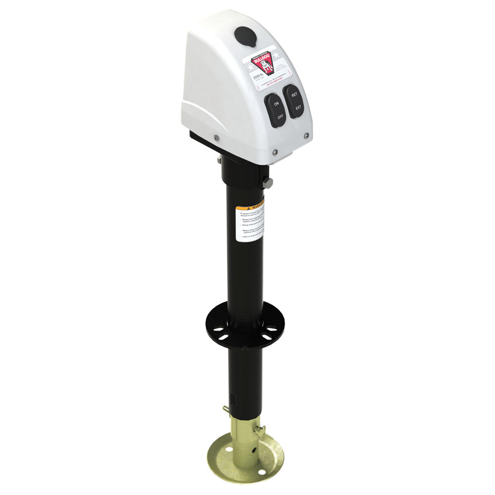 Bulldog 3,500lbs A-Frame RV Jack w/Powered Drive - 12V - White Cover [500188] - Premium Accessories from Bulldog - Just $376.99! 