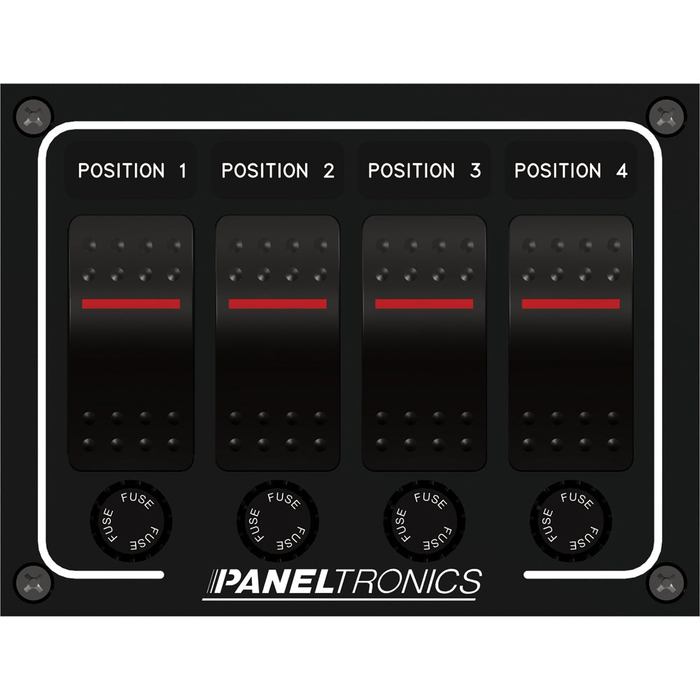 Paneltronics Waterproof Panel - DC 4-Position Illuminated Rocker Switch & Fuse [9960011B] - Premium Electrical Panels from Paneltronics - Just $71.99! 