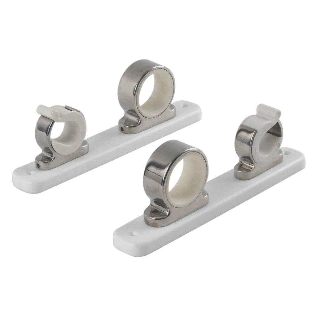 TACO 2-Rod Hanger w/Poly Rack - Polished Stainless Steel [F16-2751-1] - Premium Rod & Reel Storage from TACO Marine - Just $131.99! 