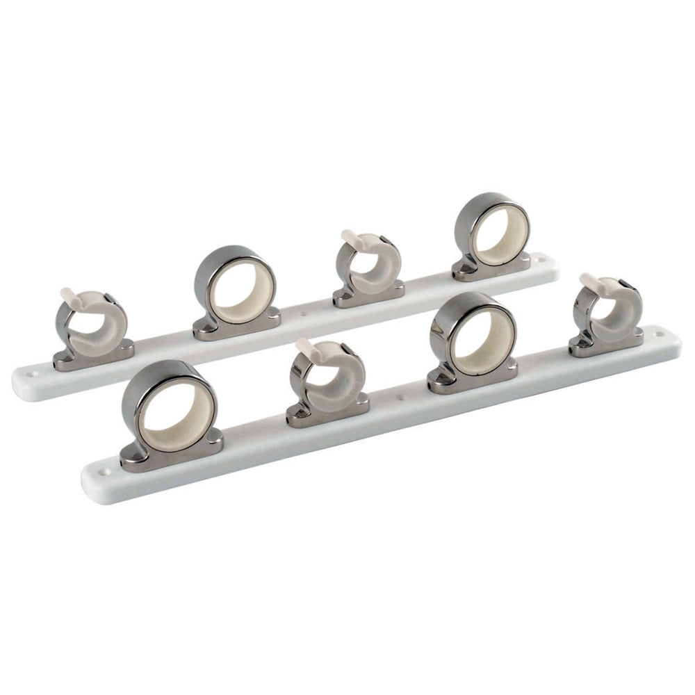 TACO 4-Rod Hanger w/Poly Rack - Polished Stainless Steel [F16-2752-1] - Brand_TACO Marine, Hunting & Fishing, Hunting & Fishing | Rod & Reel Storage - TACO Marine - Rod & Reel Storage