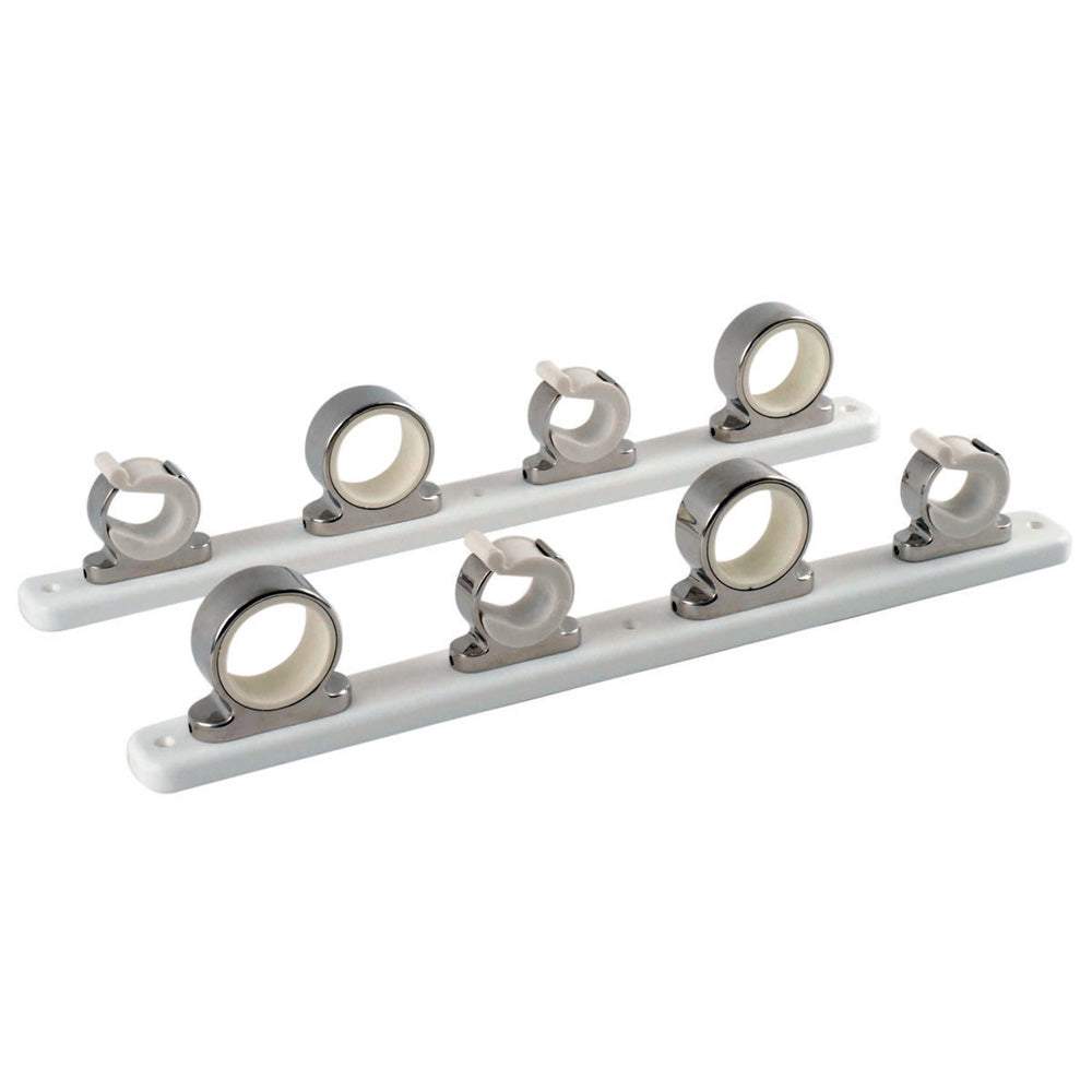 TACO 4-Rod Hanger w/Poly Rack - Polished Stainless Steel [F16-2752-1] - Premium Rod & Reel Storage from TACO Marine - Just $248.99! 