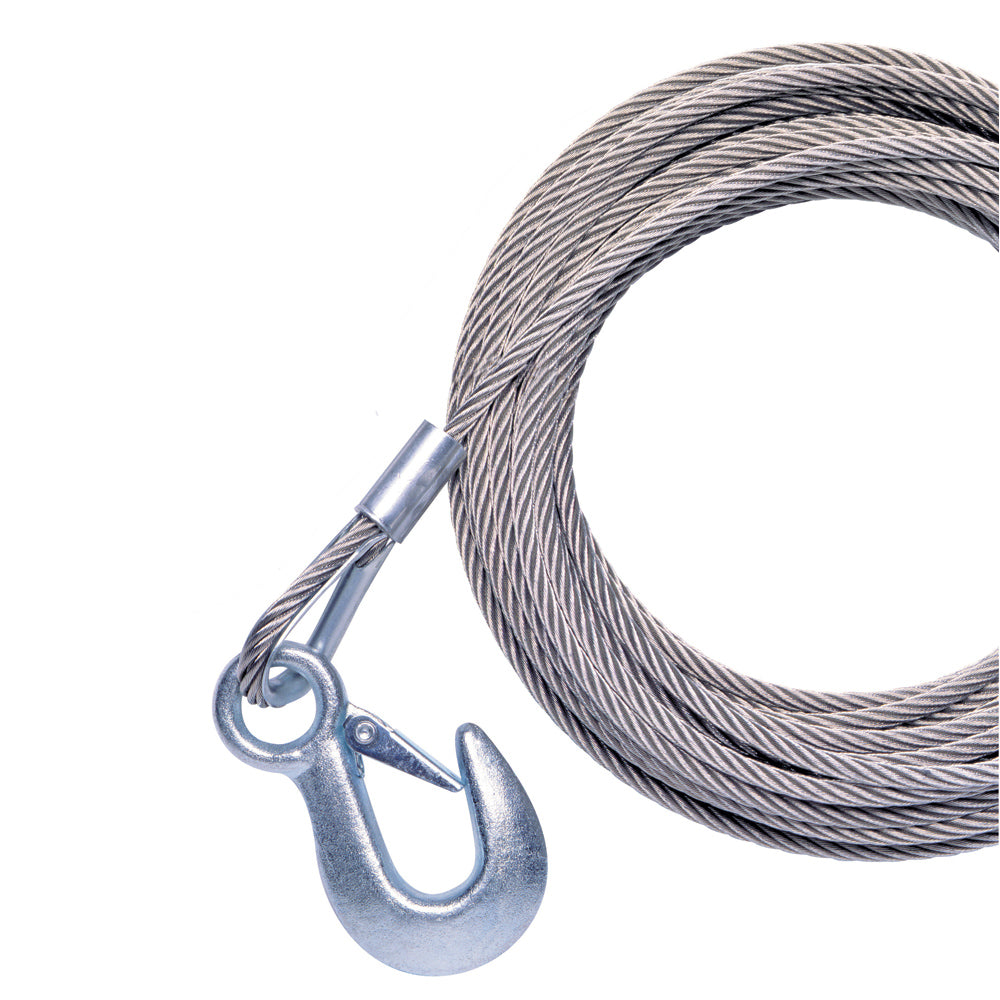 Powerwinch 20' x 7/32" Replacement Galvanized Cable w/Hook f/215, 315 & T1650 [P7188500AJ] - Premium Winch Straps & Cables from Powerwinch - Just $50.99! 