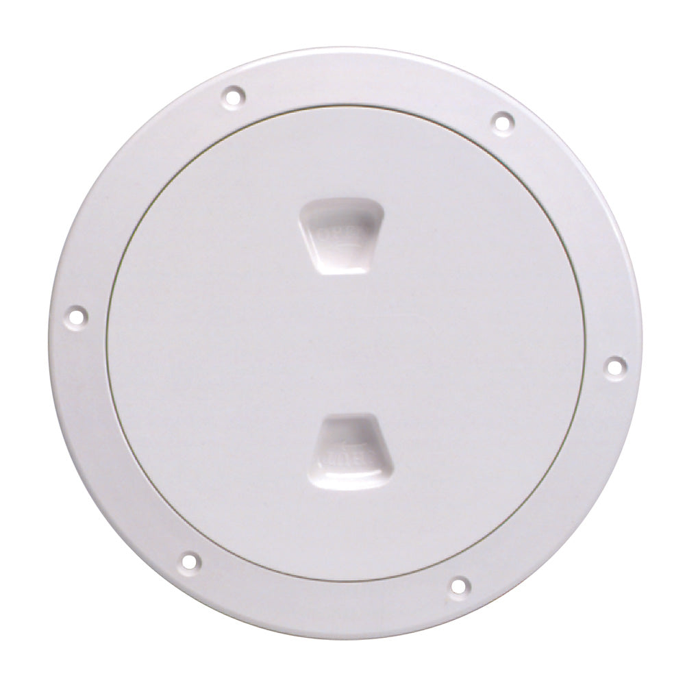 Beckson 6" Smooth Center Screw-Out Deck Plate - White [DP60-W] - Premium Deck Plates from Beckson Marine - Just $26.99! Shop now at Boat Gear Depot