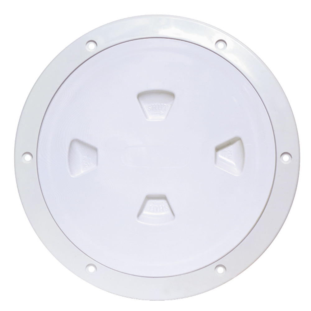 Beckson 8" Smooth Center Screw-Out Deck Plate - White [DP80-W] - Premium Deck Plates from Beckson Marine - Just $39.99! Shop now at Boat Gear Depot