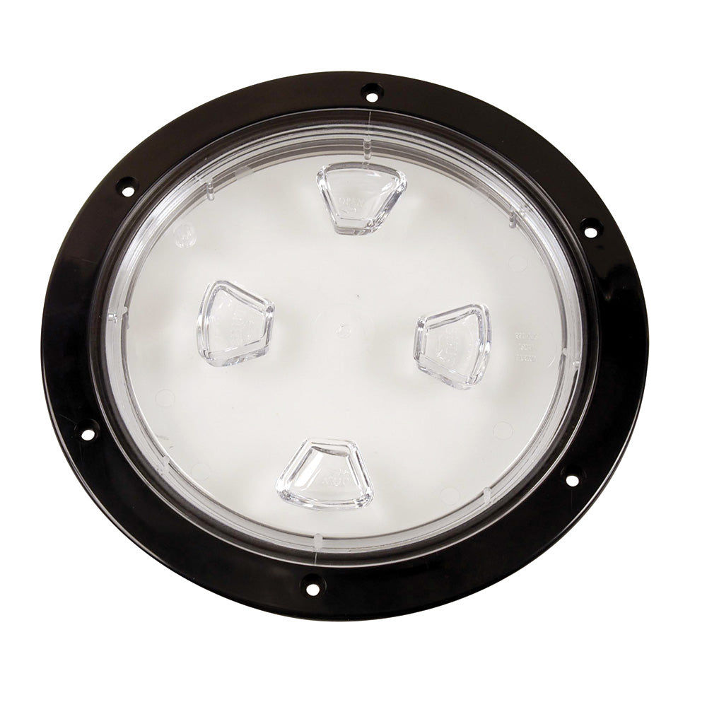 Beckson 8" Clear Center Screw-Out Deck Plate - Black [DP80-B-C] - Premium Deck Plates from Beckson Marine - Just $44.99! Shop now at Boat Gear Depot