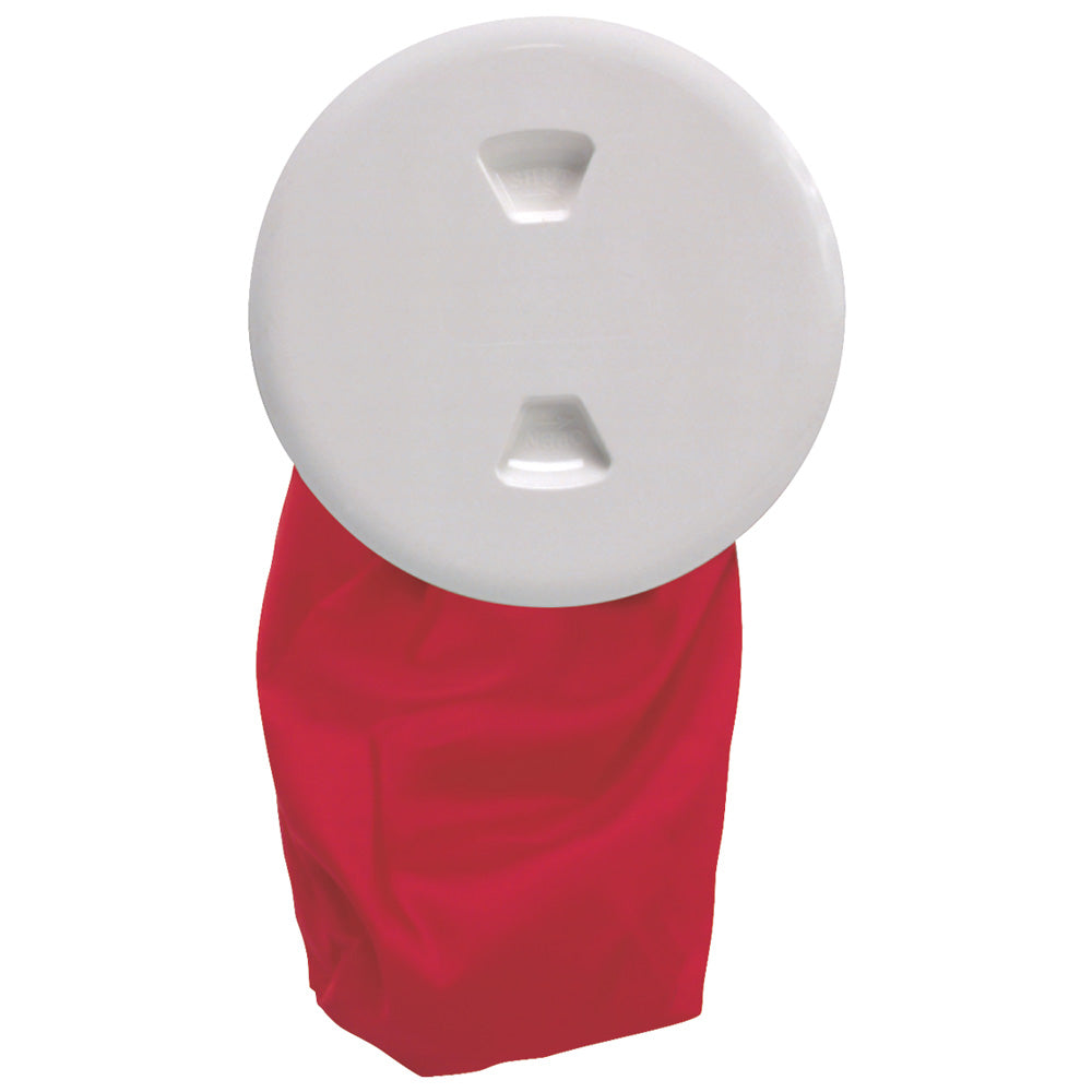 Beckson 5" Stow-Away Deck Plate - White w/12" Bag [DP50BW] - Premium Deck Plates from Beckson Marine - Just $46.99! 