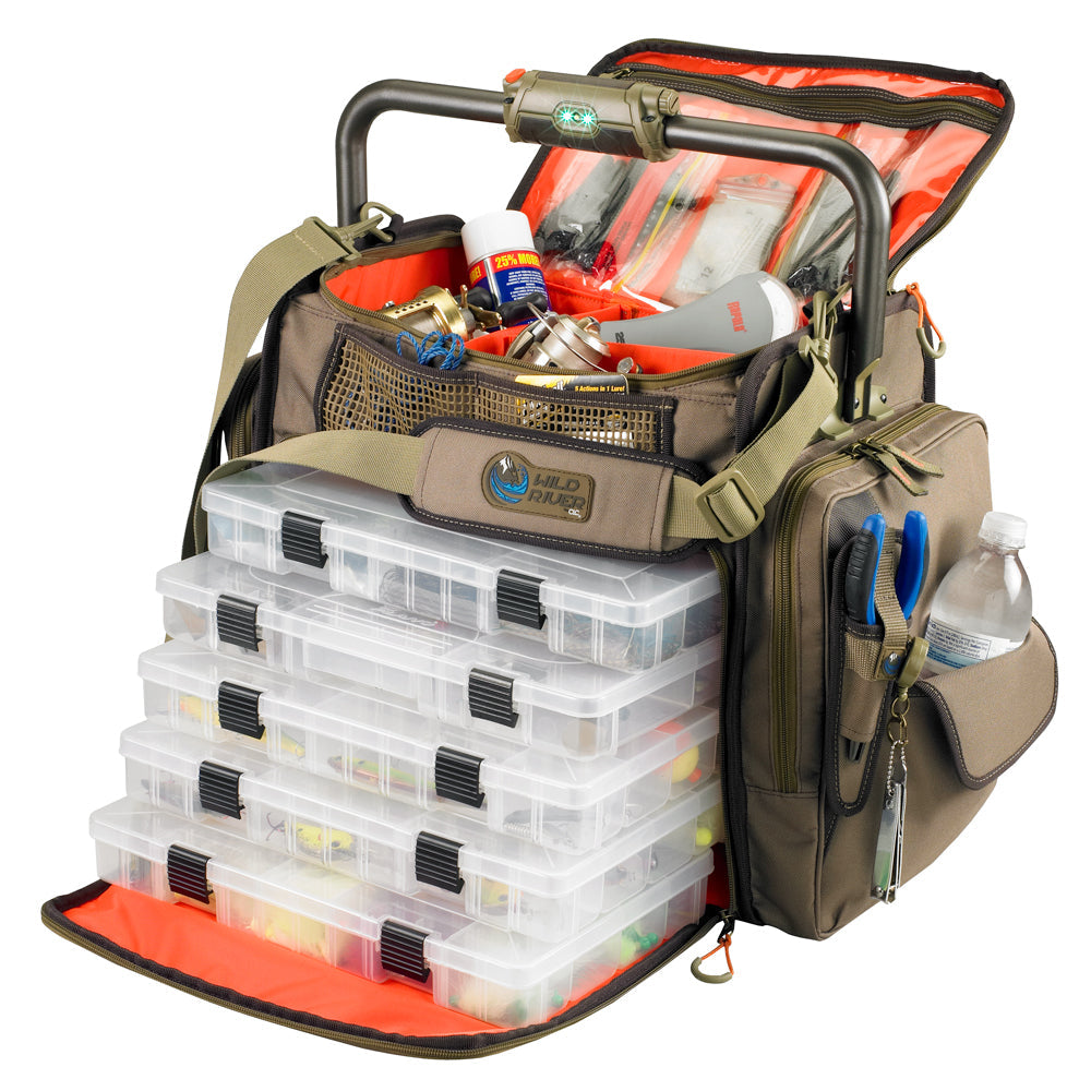 Wild River FRONTIER Lighted Bar Handle Tackle Bag w/5 PT3700 Trays [WT3702] - Premium Tackle Storage from Wild River - Just $184.99! 