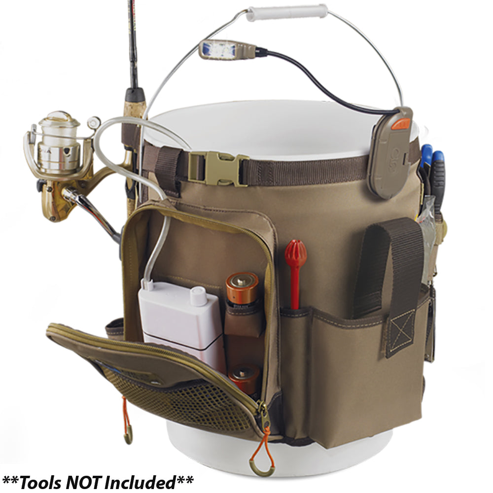 Wild River RIGGER 5 Gallon Bucket Organizer w/Light, Plier Holder & Retractable Lanyard [WL3506] - Premium Tackle Storage from Wild River - Just $45.99! 