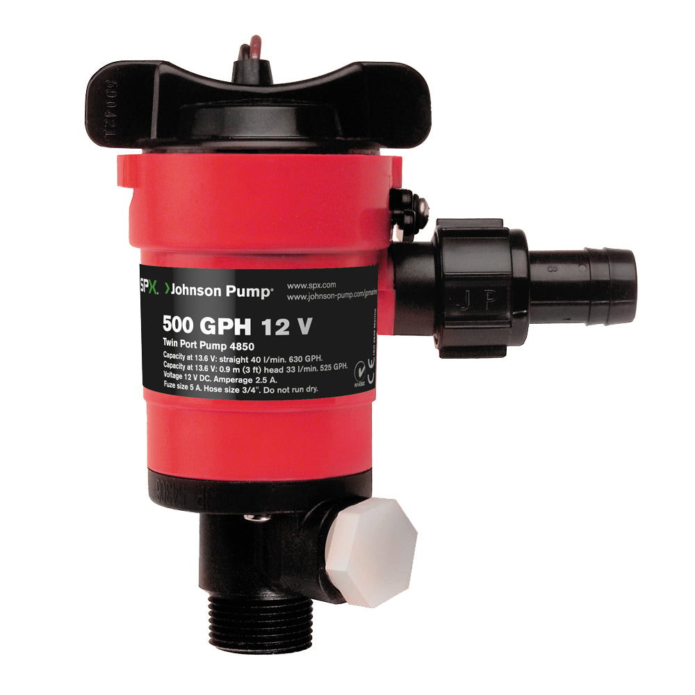 Johnson Pump Twin Port 500GPH Livewell Aerating Pump - 12V [48503] - Premium Livewell Pumps from Johnson Pump - Just $46.99! 