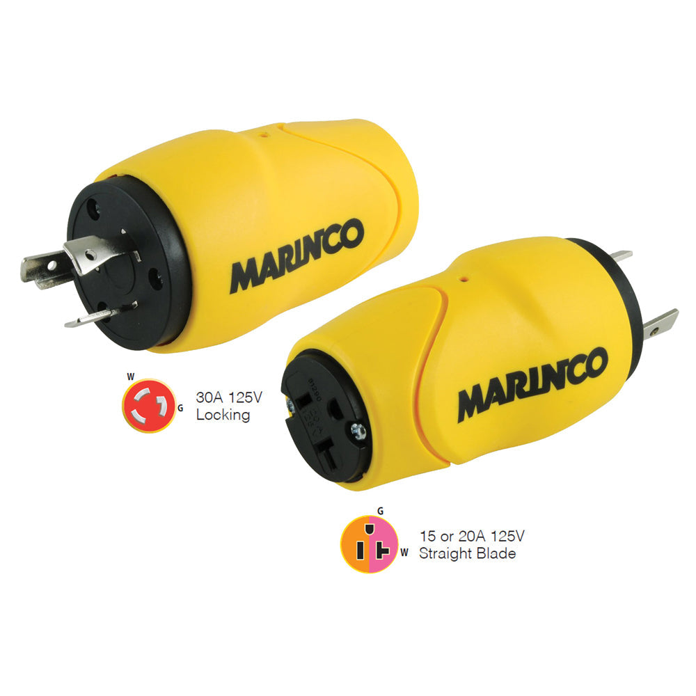 Marinco Straight Adapter, 30A Male - 15A Female [S30-15] - 1st Class Eligible, Boat Outfitting, Boat Outfitting | Shore Power, Brand_Marinco, Electrical, Electrical | Shore Power - Marinco - Shore Power