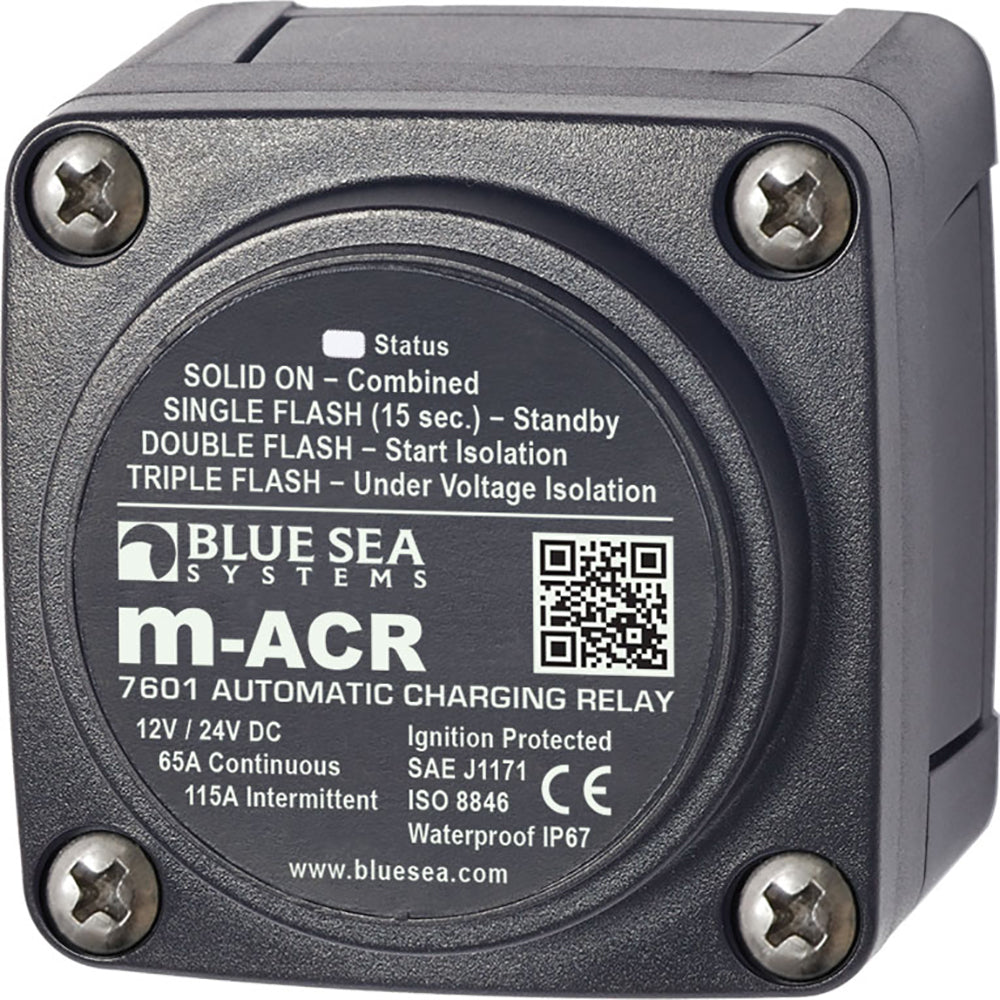 Blue Sea 7601 DC Mini ACR Automatic Charging Relay - 65 Amp [7601] - Premium Battery Management from Blue Sea Systems - Just $70.99! 