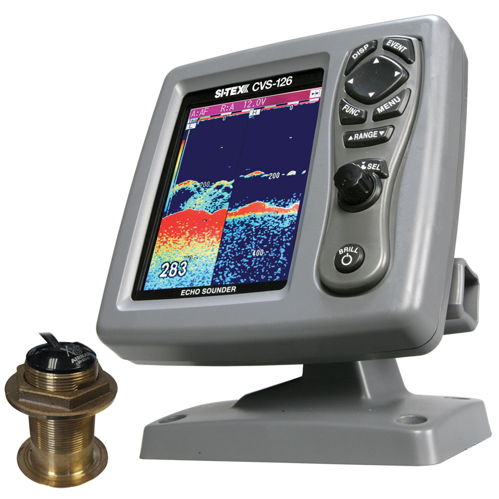 SI-TEX CVS-126 Dual Frequency Color Echo Sounder w/B60 20 Transducer B-60-20-CX [CVS-1266020] - Brand_SI-TEX, Marine Navigation & Instruments, Marine Navigation & Instruments | Fishfinder Only - SI-TEX - Fishfinder Only