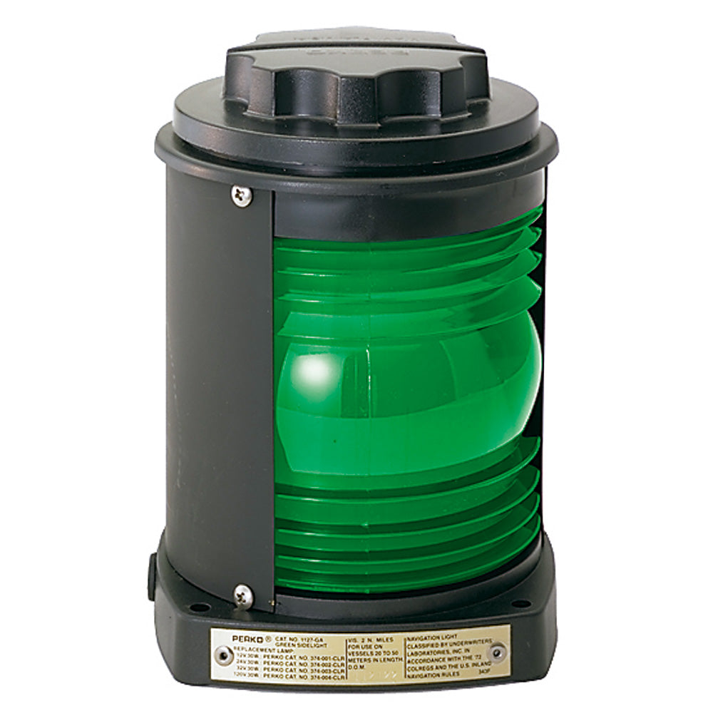 Perko Side Light - Black Plastic, Green Lens [1127GA0BLK] - Premium Navigation Lights from Perko - Just $206.99! 