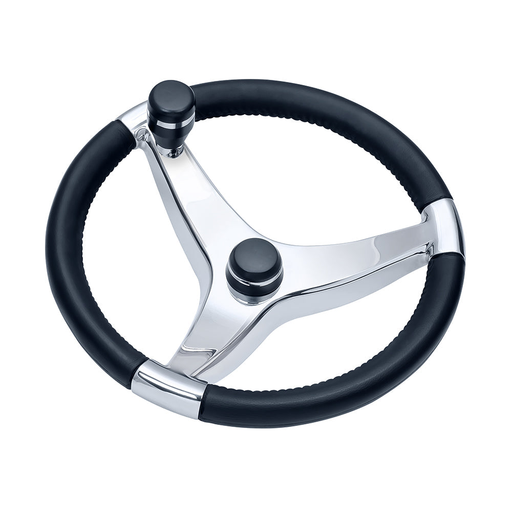 Schmitt Marine Evo Pro 316 Cast Stainless Steel Steering Wheel w/Control Knob - 13.5" Diameter [7241321FGK] - Premium Steering Wheels from Schmitt Marine - Just $235.99! Shop now at Boat Gear Depot