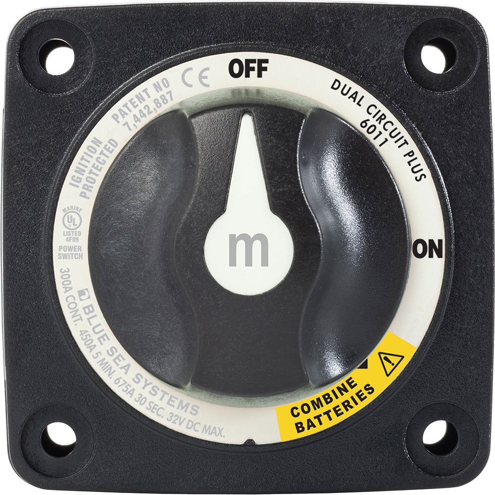 Blue Sea 6011200 m-Series Battery Switch Dual Circuit Plus - Black [6011200] - Premium Battery Management from Blue Sea Systems - Just $46.99! 