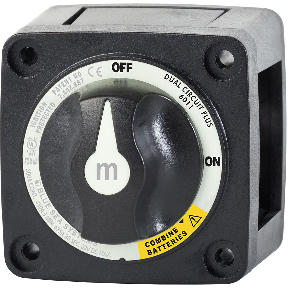 Blue Sea 6011200 m-Series Battery Switch Dual Circuit Plus - Black [6011200] - Premium Battery Management from Blue Sea Systems - Just $46.99! 